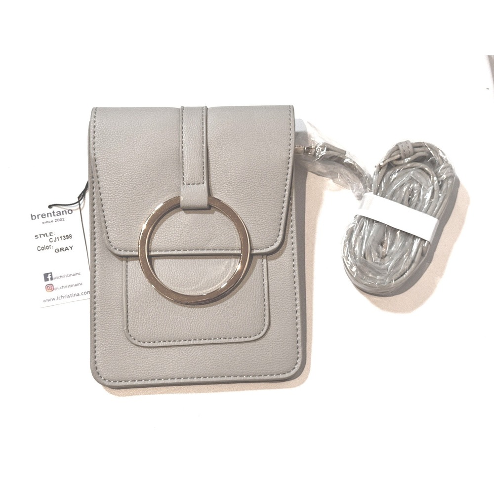Brentano‎ women's crossbody bag gray CJ11398 NWT